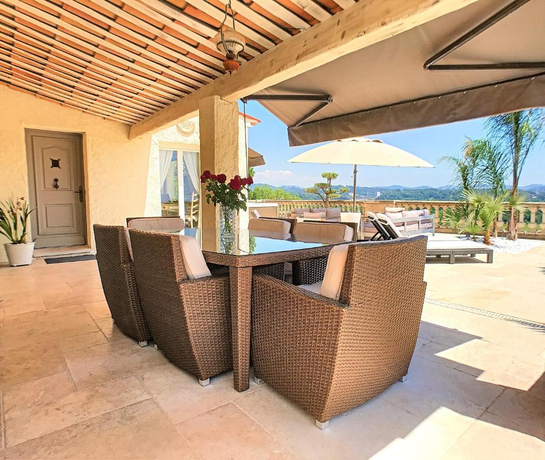 3 Bedrooms Villa Near Cannes - Pool & Jacuzzi - Sea View Mandelieu Exteriör bild