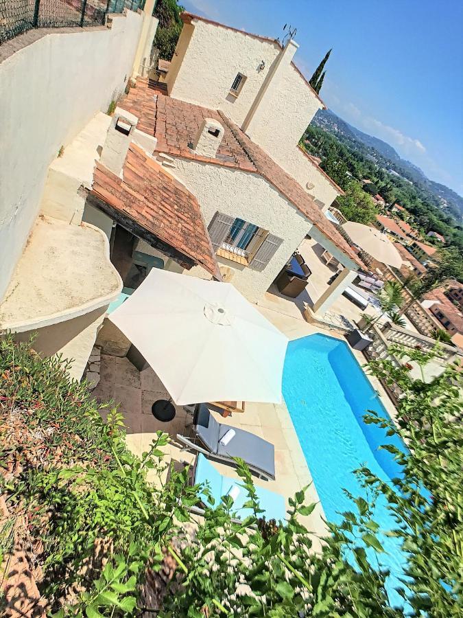 3 Bedrooms Villa Near Cannes - Pool & Jacuzzi - Sea View Mandelieu Exteriör bild