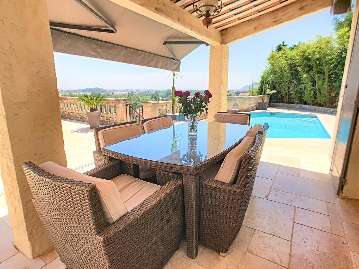 3 Bedrooms Villa Near Cannes - Pool & Jacuzzi - Sea View Mandelieu Exteriör bild