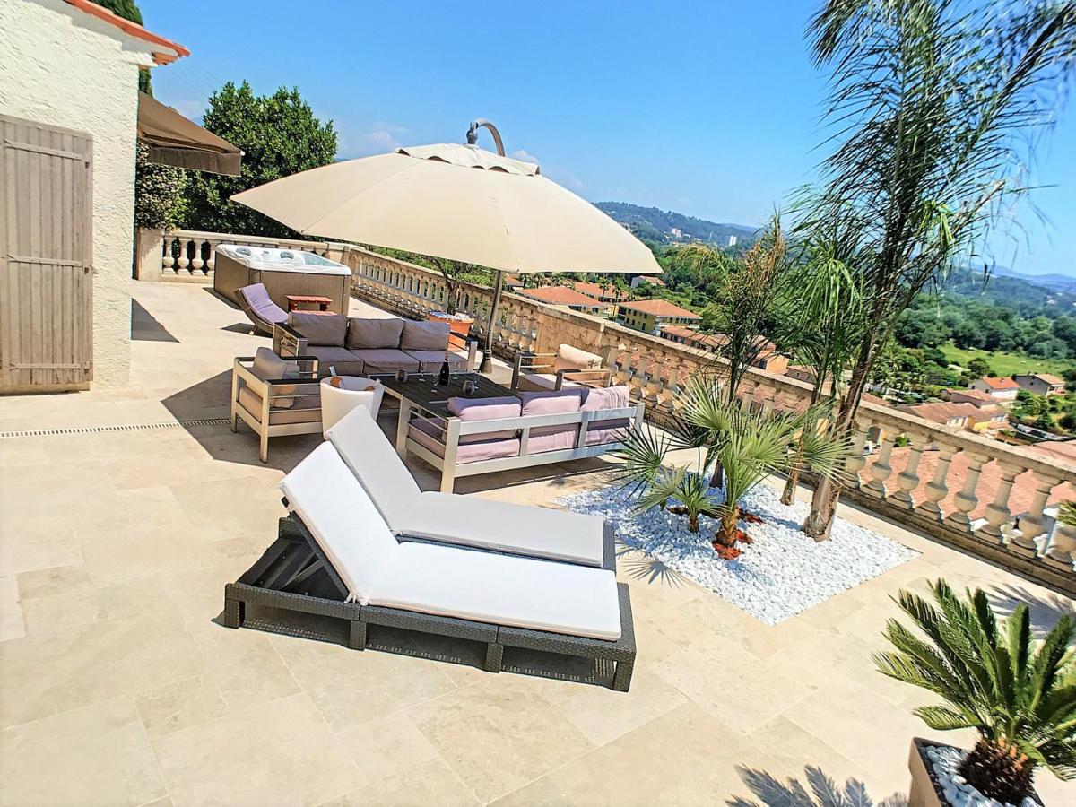 3 Bedrooms Villa Near Cannes - Pool & Jacuzzi - Sea View Mandelieu Exteriör bild