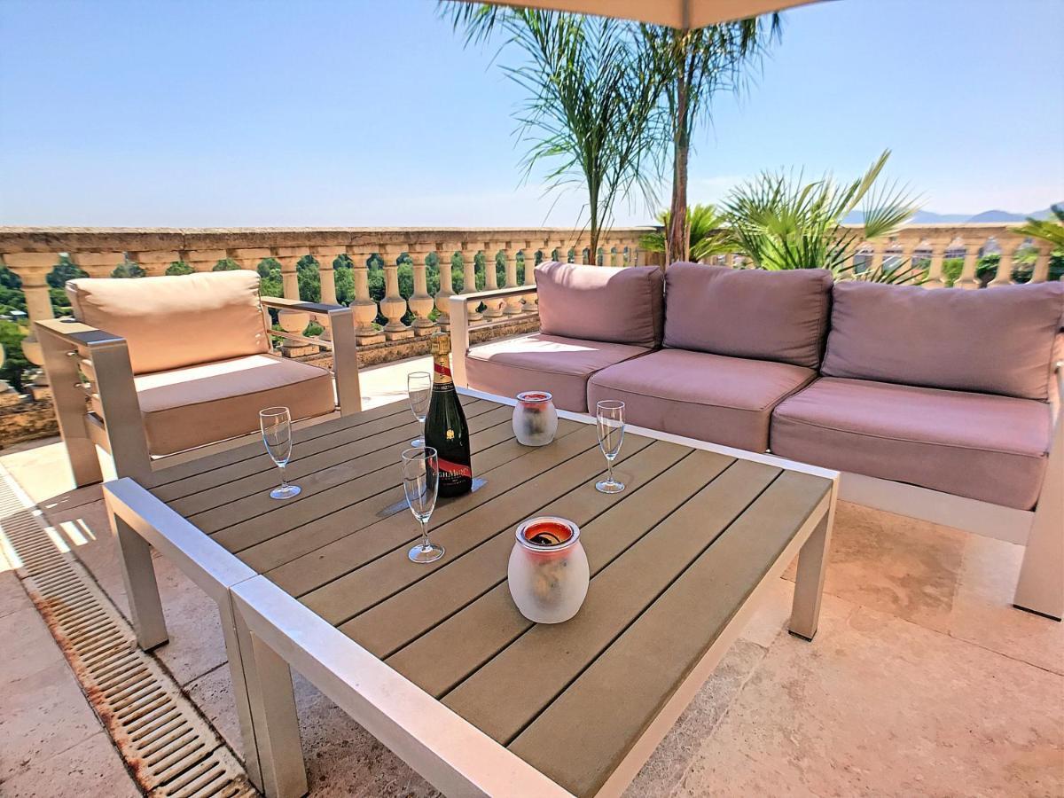 3 Bedrooms Villa Near Cannes - Pool & Jacuzzi - Sea View Mandelieu Exteriör bild