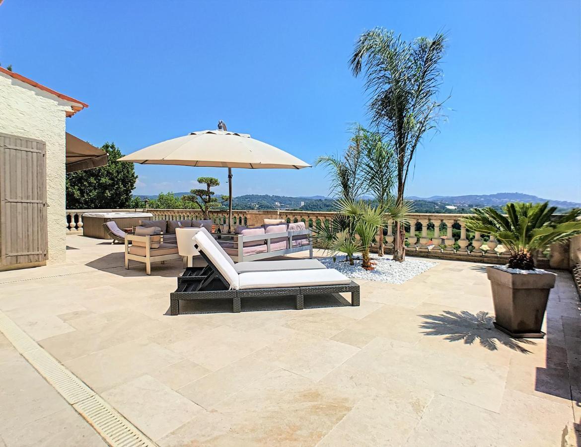 3 Bedrooms Villa Near Cannes - Pool & Jacuzzi - Sea View Mandelieu Exteriör bild